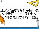 辽宁师范高等专科学校什么专业最好，一年招多少人(辽师专热门专业招生数)