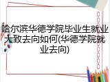 哈尔滨华德学院毕业生就业大致去向如何(华德学院就业去向)