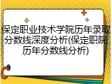 保定职业技术学院历年录取分数线深度分析(保定职院历年分数线分析)