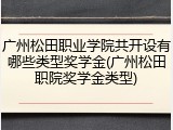 广州松田职业学院共开设有哪些类型奖学金(广州松田职院奖学金类型)