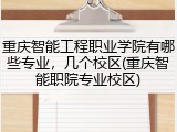 重庆智能工程职业学院有哪些专业，几个校区(重庆智能职院专业校区)