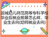 运城幼儿师范高等专科学校毕业后就业前景怎么样，毕业生去向(幼师就业去向)