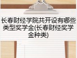 长春财经学院共开设有哪些类型奖学金(长春财经奖学金种类)