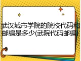 武汉城市学院的院校代码和邮编是多少(武院代码邮编)