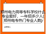 郑州电力高等专科学校什么专业最好，一年招多少人(郑州电专热门专业人数)