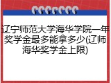 辽宁师范大学海华学院一年奖学金最多能拿多少(辽师海华奖学金上限)