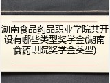 湖南食品药品职业学院共开设有哪些类型奖学金(湖南食药职院奖学金类型)