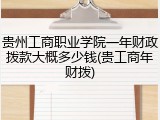 贵州工商职业学院一年财政拨款大概多少钱(贵工商年财拨)