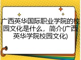 广西英华国际职业学院的校园文化是什么，简介(广西英华学院校园文化)
