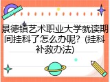 景德镇艺术职业大学就读期间挂科了怎么办呢？(挂科补救办法)