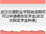 武汉交通职业学院就读期间可以申请哪些奖学金(武汉交院奖学金种类)