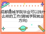 成都锦城学院毕业可以找什么样的工作(锦城学院就业方向)