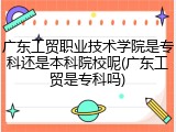 广东工贸职业技术学院是专科还是本科院校呢(广东工贸是专科吗)