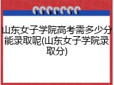 山东女子学院高考需多少分能录取呢(山东女子学院录取分)