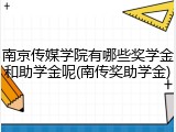 南京传媒学院有哪些奖学金和助学金呢(南传奖助学金)