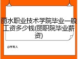 丽水职业技术学院毕业一般工资多少钱(丽职院毕业薪资)