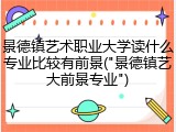 景德镇艺术职业大学读什么专业比较有前景("景德镇艺大前景专业")