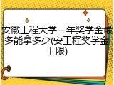 安徽工程大学一年奖学金最多能拿多少(安工程奖学金上限)