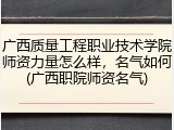 广西质量工程职业技术学院师资力量怎么样，名气如何(广西职院师资名气)