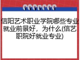 信阳艺术职业学院哪些专业就业前景好，为什么(信艺职院好就业专业)