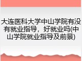 大连医科大学中山学院有没有就业指导，好就业吗(中山学院就业指导及前景)