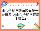 山东协和学院有没有院士，大概多少(山东协和学院院士数量)