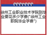 徐州工业职业技术学院到毕业要花多少学费("徐州工业职院毕业学费")