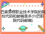 巴音郭楞职业技术学院的院校代码和邮编是多少(巴职院代码邮编)