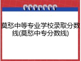 莫愁中等专业学校录取分数线(莫愁中专分数线)