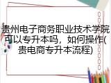 贵州电子商务职业技术学院可以专升本吗，如何操作(贵电商专升本流程)