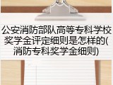 公安消防部队高等专科学校奖学金评定细则是怎样的(消防专科奖学金细则)