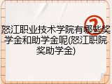 怒江职业技术学院有哪些奖学金和助学金呢(怒江职院奖助学金)