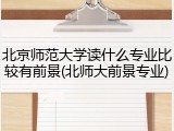 北京师范大学读什么专业比较有前景(北师大前景专业)