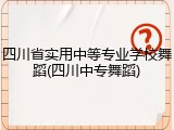 四川省实用中等专业学校舞蹈(四川中专舞蹈)