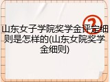 山东女子学院奖学金评定细则是怎样的(山东女院奖学金细则)