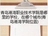 青岛港湾职业技术学院是哪里的学校，在哪个城市(青岛港湾学院位置)