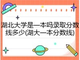 湖北大学是一本吗录取分数线多少(湖大一本分数线)