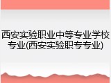 西安实验职业中等专业学校专业(西安实验职专专业)