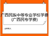 广西民族中等专业学校学费(广西民专学费)