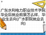 广东水利电力职业技术学院毕业后就业前景怎么样，毕业生去向(广水职院就业去向)
