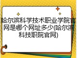 哈尔滨科学技术职业学院官网是哪个网址多少(哈尔滨科技职院官网)