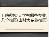 山东财经大学有哪些专业，几个校区(山财大专业校区)