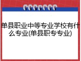 单县职业中等专业学校有什么专业(单县职专专业)