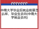中南大学毕业后就业前景怎么样，毕业生去向(中南大学就业去向)