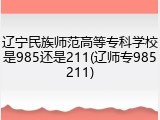 辽宁民族师范高等专科学校是985还是211(辽师专985211)