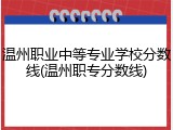 温州职业中等专业学校分数线(温州职专分数线)