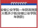 安徽公安学院一年财政拨款大概多少钱(安徽公安学院年拨款)