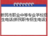 新民市职业中等专业学校招生电话(新民职专招生电话)