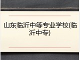 山东临沂中等专业学校(临沂中专)
