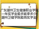 广东潮州卫生健康职业学院一年奖学金最多能拿多少(潮州卫健学院最高奖学金)
